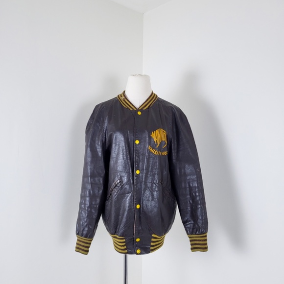 70's Manitoba Bison's varsity jacket hockey memorabilia coat bomber - Picture 6 of 13